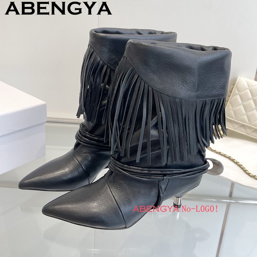 Suede Leather Edge Tassel Desi - Ethnic Fashion Week reseña y precio