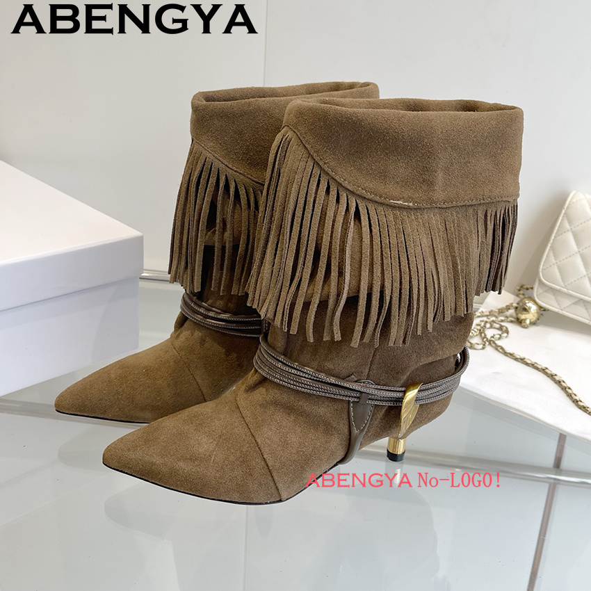 Suede Leather Edge Tassel Desi - Ethnic Fashion Week reseña y precio